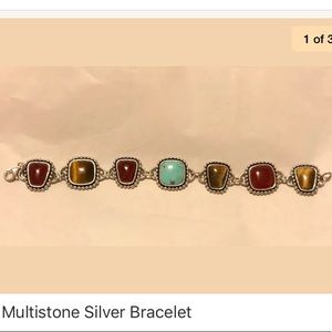 Gorgeous multi stone sterling silver bracelet